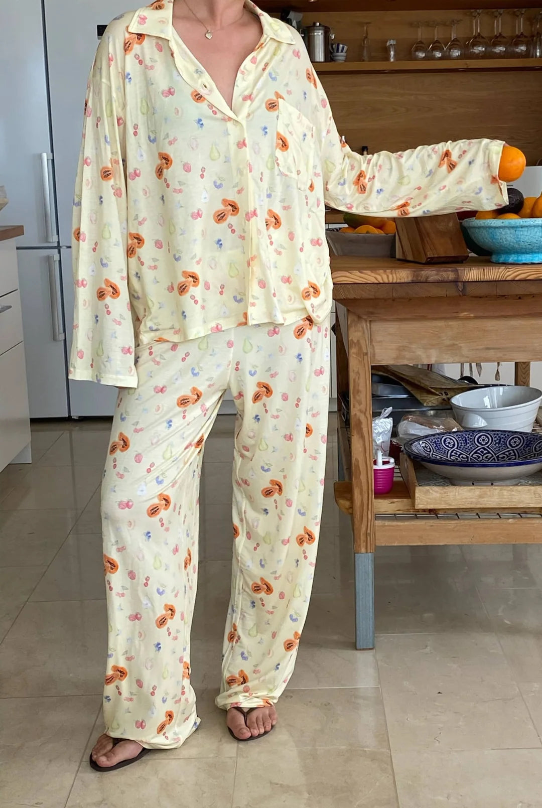 Lazy Morning Oversized Shirt & Pants Set – Citrus Dream