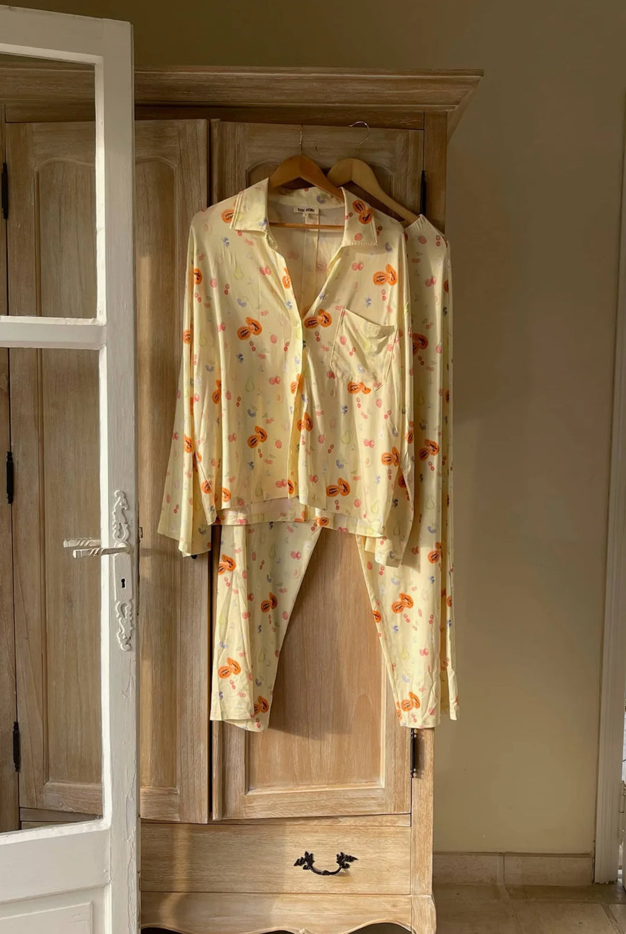 Lazy Morning Oversized Shirt & Pants Set – Citrus Dream